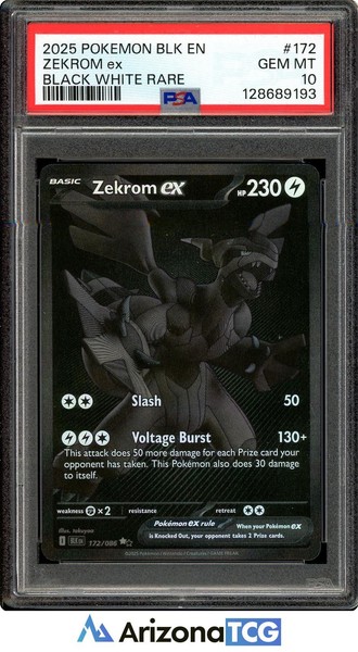Pocket Scout - Pokemon 2025 Zekrom ex 172/086 Black White Rare Black Bolt GEM MINT PSA 10