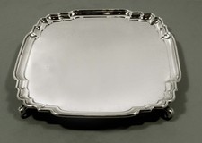 English Sterling Silver Tray 18th Century Manner - CHRICHTON BROS.