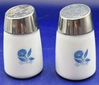 VTG Dispensers Inc Salt & Pepper Corning Cornflower Copy Milk Glass