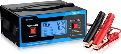AUTOUTLET 8 Volt Battery Charger Automotive Battery Charger and Maintainer 0-10A