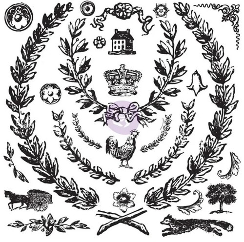 IOD/Prima Retired 1st Gen Grain Wreath Stamp