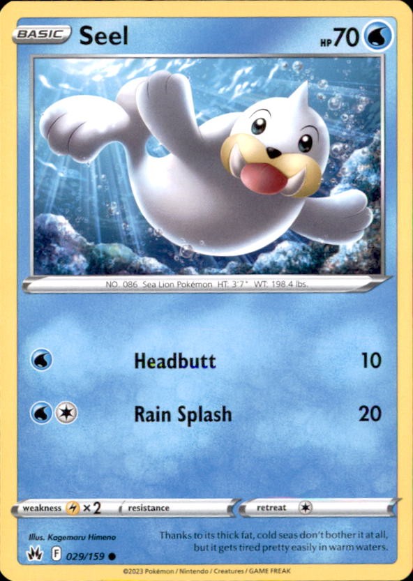 Pokemon Seel 29/159 Crown Zenith Non-Holo 5 Card Lot