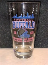 Buffalo Football Collectible heavy base Bills Pub GLASS Beer Drinking cup NEW