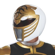 Costume Disguise White Ranger Adult Helmet Mask Mighty Morphin Power Rangers