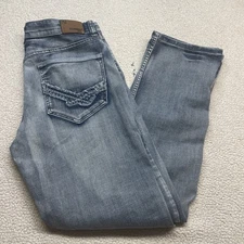 Flypaper Blue Jeans Mens 34x34 Denim Pant Straight Leg Distressed (C3)