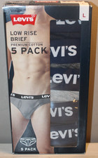 LEVI'S MEN'S 5-PACK LOW RISE TAG-FREE COTTON MULTI BRIEFS SIZE L 36-38" NEW