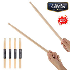 5A/7A Maple Drum Sticks 1 Pair Hard Maple Woo...