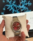 Vintage Seiko 5 SNXS Men's Automatic Watch 7009 Sunburst Red Japan Day Date