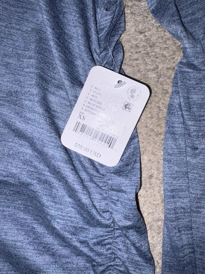 Free People FP Movement Right On Run 长袖衬衫蓝色宝石尺寸 XSmall XS — 第 2/4 张图片