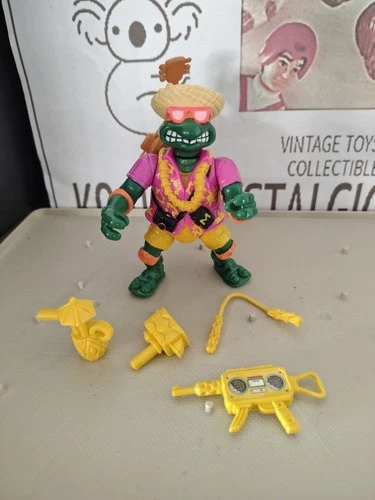 Vintage TMNT Ninja Turtles Figure Beachcombin Mike 1992 COMPLETE