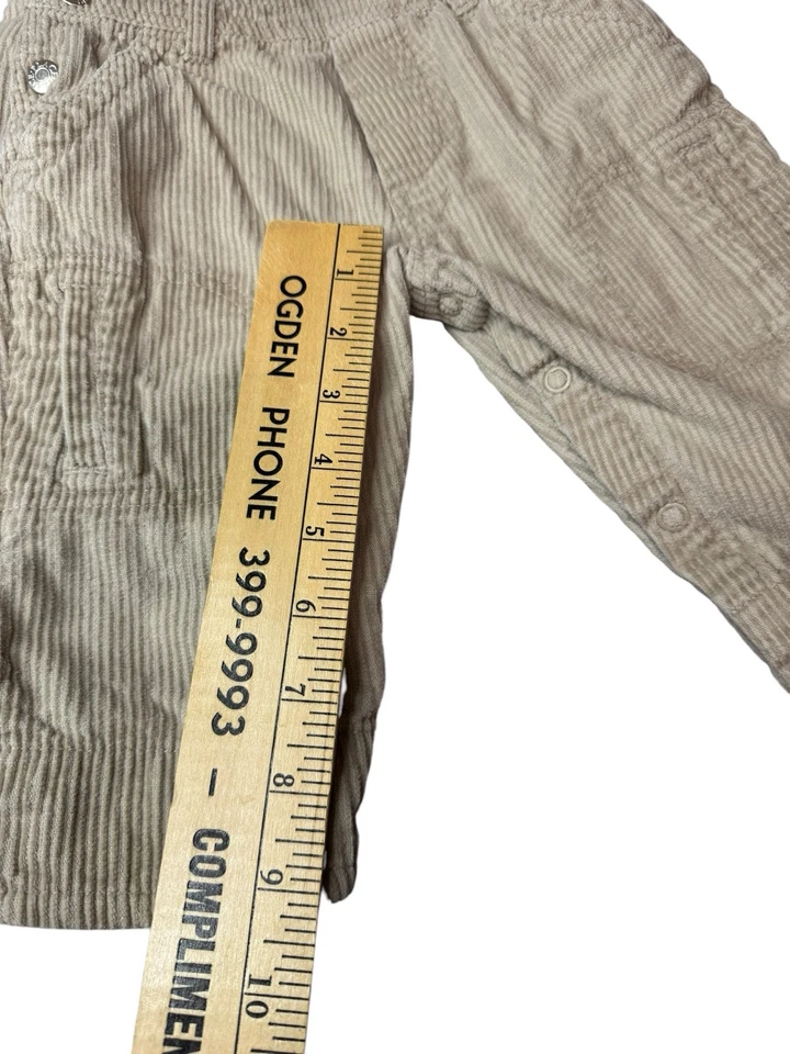 Mono de pana 6-9M para niños beige tostado 100 % algodón Foto 2 de 4