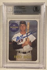 1986 Sports Design Carl Yastrzemski Signed Baseball Card Certified BAS Auto HOF