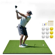 Heavy-Duty Golf Hitting Mats Practice Artificial Turf Mat Training Aid Backyard