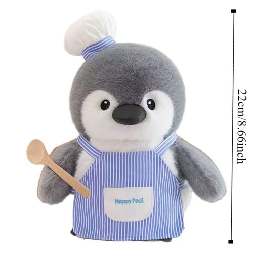 Handmade Chef Penguin Plush Doll Penguin Painter Stuffed Toys Kids Gifts - Picture 2 of 16