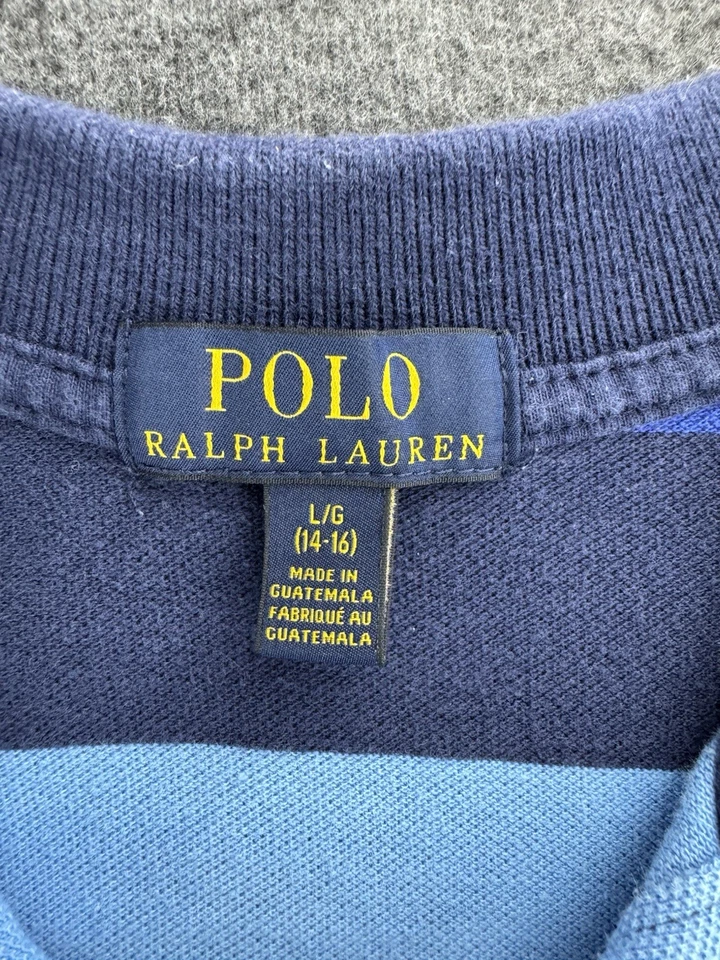 Polo Ralph Lauren Polo Shirts Lot Of 2 Striped Youth Big Boys Large 14-16 Pony - Image 2 of 4