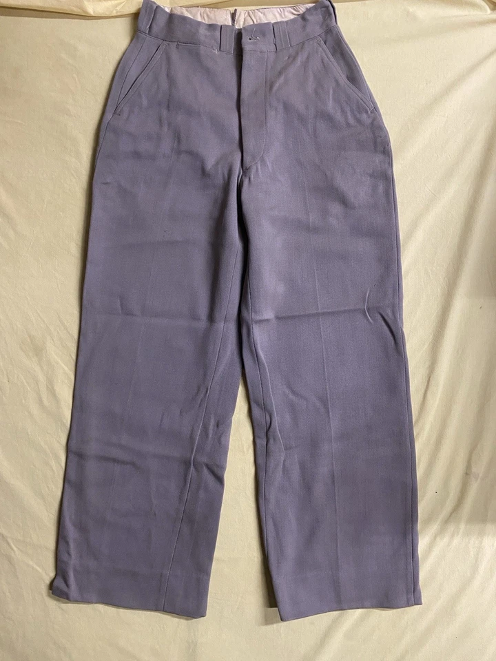 Vintage 40s 50s Conmar Zip GABARDINE Trousers ROCKABILLY Pants 26x28 - Image 3 of 4