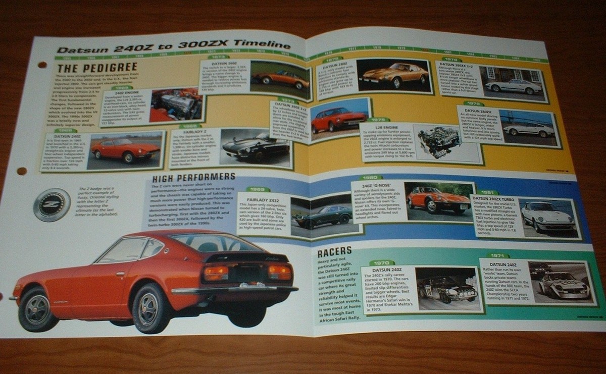 1969-96 History Of Datsun Brochure Info 240z 300zx 260z 280z 280zx