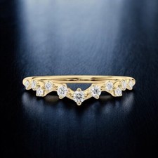 Fascia di fidanzamento in oro giallo 14 carati diamante creato in laboratorio...