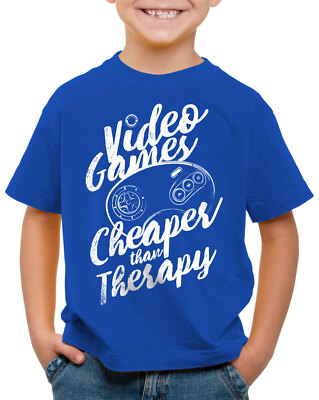 Video Game Therapy Kinder T-Shirt spielen ist ausgleich freizeit classic gamer