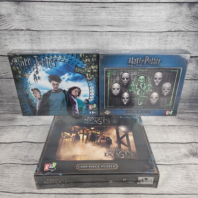 Lot of 3 go! Puzzles 1000 Piece Harry Potter, Fantastic Beasts