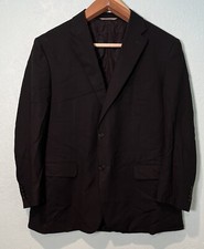 Canali 1934 Blazer Jacket Wool Black Travel Water Resistant Italy IT 58 / US 46R