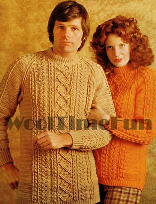 Crochet Pattern Men's Ladies Cable/Aran Design 32
