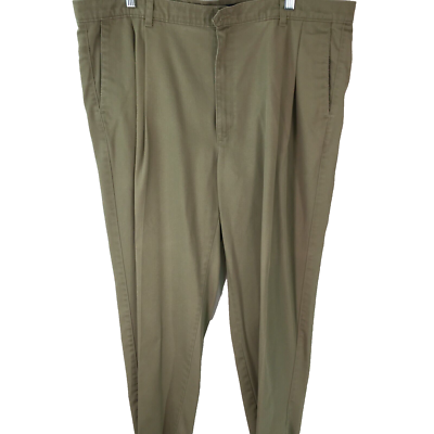 Dockers Mens Flat Front Classic High Rise Khaki Green Dress Pants Size 42  X30 | eBay