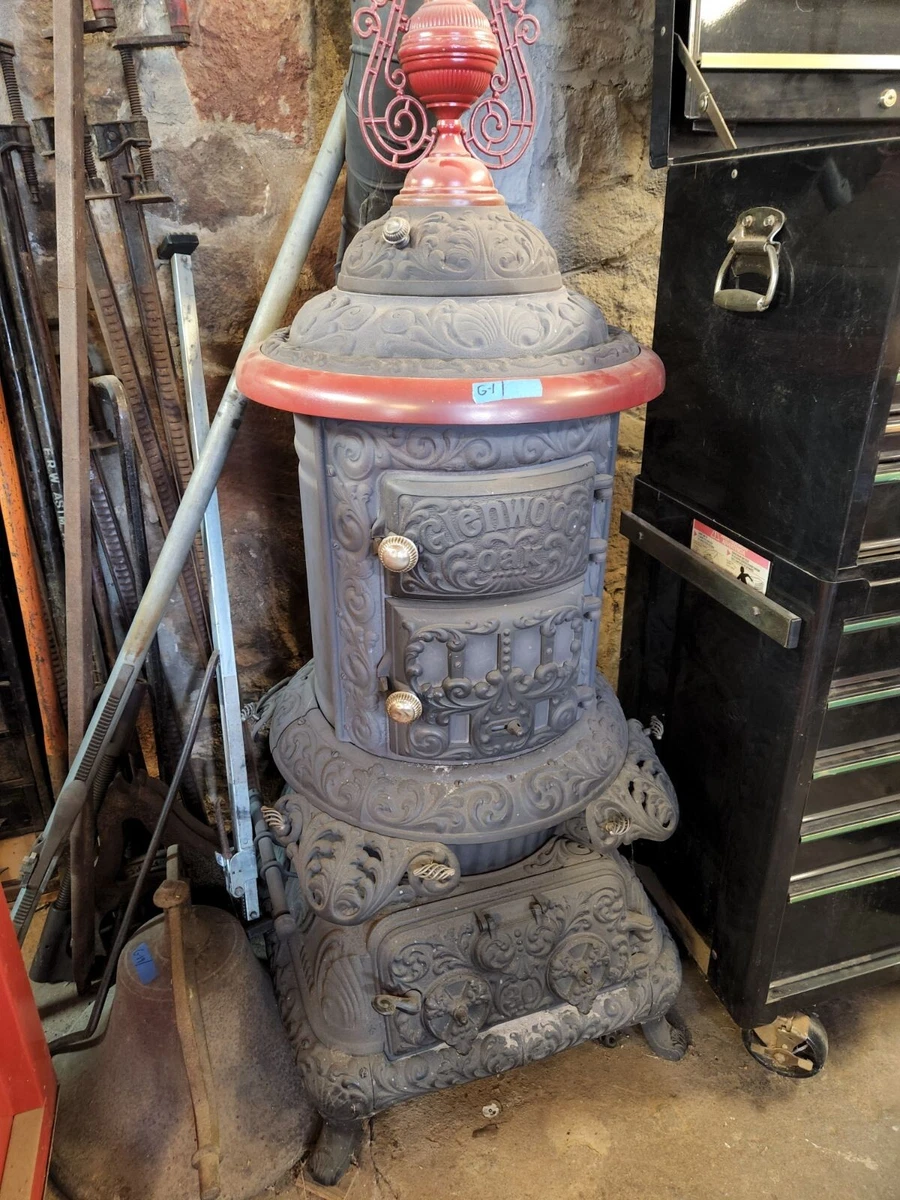 HIGHLY ORNATE 1800s Antique Glenwood Oak CAST IRON STOVE! WORKS! | eBay