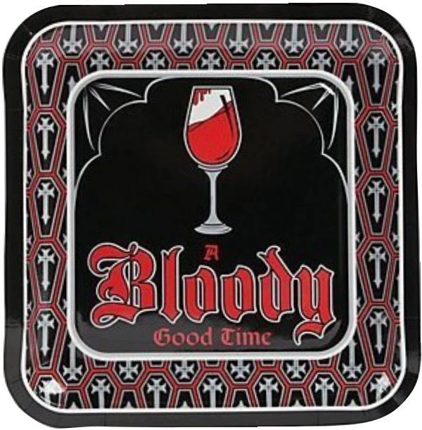 万圣节吸血鬼派对纸盘、餐巾纸、杯子、餐具 16 人 — 第 2/4 张图片