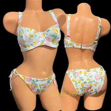 Victorias Secret Swim Set Wicked Push Up Bikini Top 38D Bottom Large White New