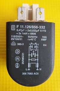 SIEMENS Kondensator 3067082AC5 , F11.126/856-332 ,  0,47uF +2x0,022uF X1Y2