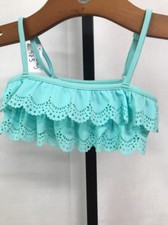 SEAFOLLY KIDS TROPICAL SPLICE MINI TUBE RUFFLE 2 PC BIKINI SWIM SET BLUE SZ 3 T