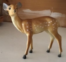 Vintage Hard Plastic / Celluloid Fawn Deer With Spots 1960  s
