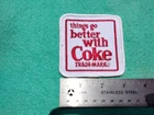 Vintage Things Go Better With Coke Hat    Patch