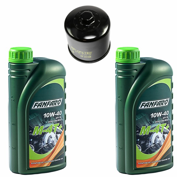 10W40 MotoröL Set 2 Liter ÖLfilter HF204RC FüR Arctic Cat Kawasaki KVF Yamaha-image