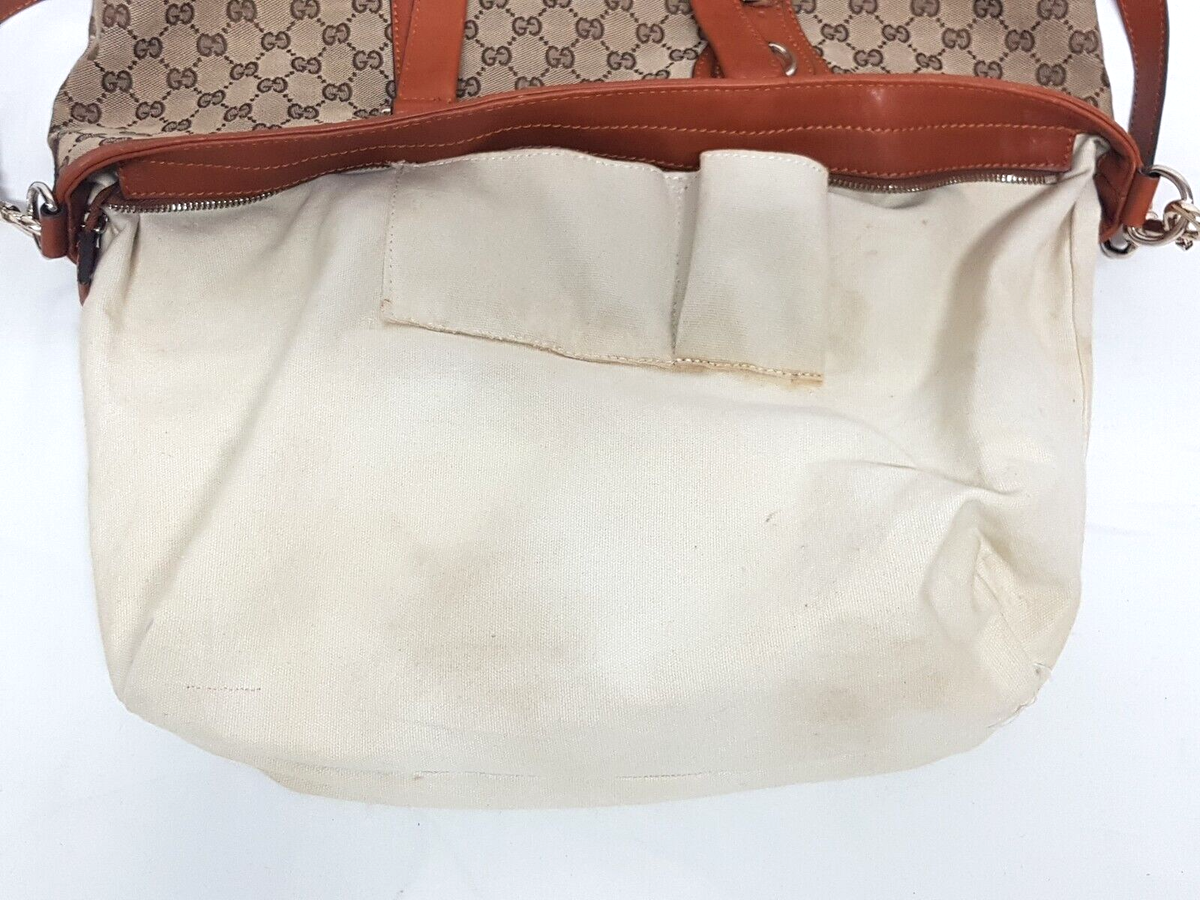 GUCCI GG MONOGRAM KHAKI JACQUARD 2 WAY TOTE SHOULDER HANDBAG