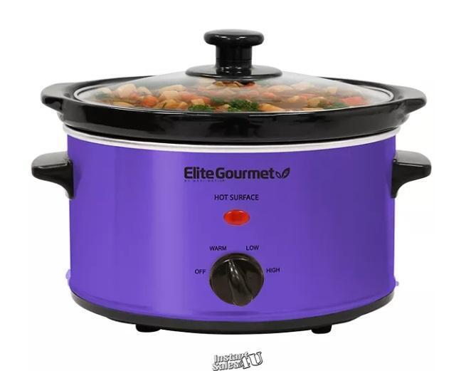 Elite Gourmet MST-275XP Electric Slow Cooker 2 quart Capacity, Purple