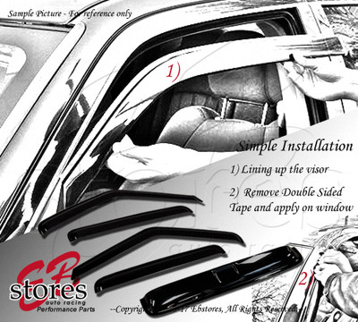 Outside Mount Rain Guards Visor Sun roof Type 2 5pc Scion xD 2008-2014 4DRs
