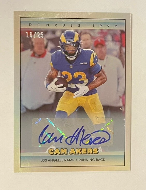 Cam Akers RC Auto 2022 Donruss NFL Retro 1992 #/25 Los Angeles Rams - Image 3 of 3
