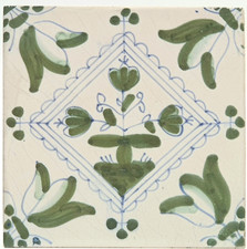 Vintage Dutch Decorative Hand Painted Floral Tile AE1