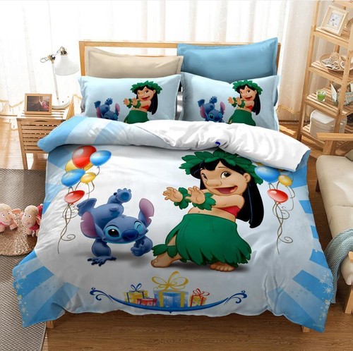 Lilo Stitch Kinder Bettwäsche Set Kissenbezüge 80x80 Anpassbar Bettbezug 135x200 - Bild 3 von 41