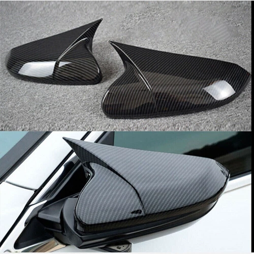 Carbon Fiber Style Rear View Side Mirror Cover Trim For 2018-2019 Honda Accord