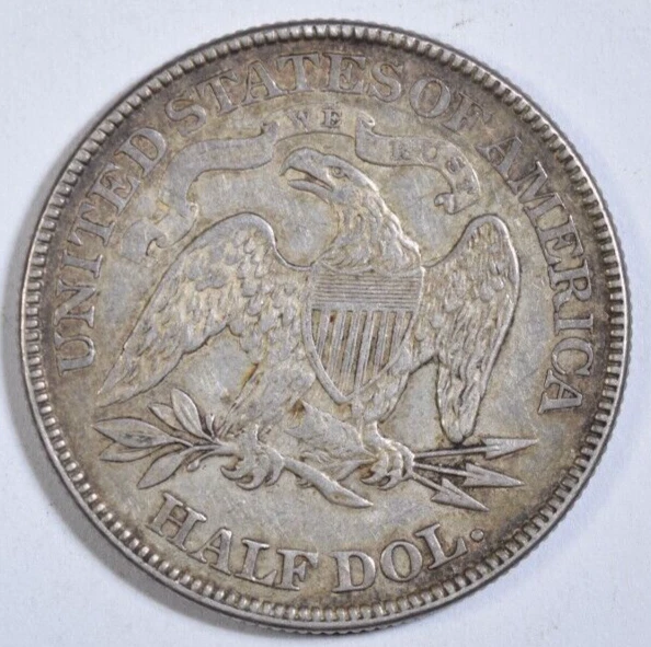 1877 SEATED LIBERTY HALF DOLLAR ~ SO VERY ORIGINAL NEVER-CLEANED XF/AU! INV#9 - Image 2 of 2
