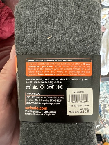 Sofsole Men’s All Sport No Show Performance Sock Size 5-9.5 (6 Pairs) - Picture 3 of 4