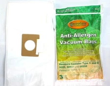 Kenmore Canister Allergen Cloth Vacuum Bags Fits C, Q, 50558, 50557, 5055,
