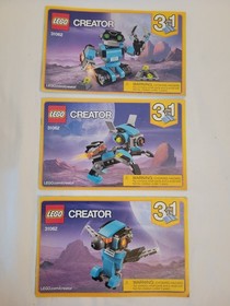 LEGO Creator #31062 Robo Explorer Set (2017) Complete W All 3 Instructions 