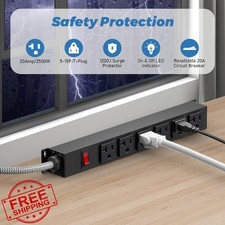 Heavy Duty 20 Amp Surge Protector 12 Gauge Power Strip