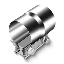 Lap Joint Exhaust Clamp, 304 Stainless Steel, Silver 2.25in