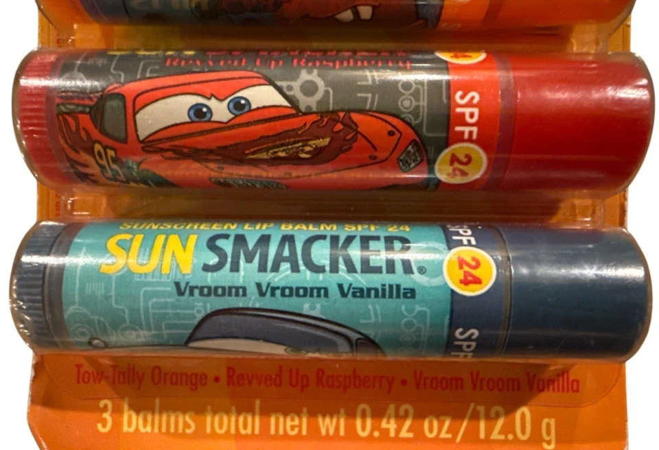 BONNE BELL Lip Balm Set #835 SUN SMACKER SPF 24 For Collecting Only DISNEY CARS - Image 4 of 4