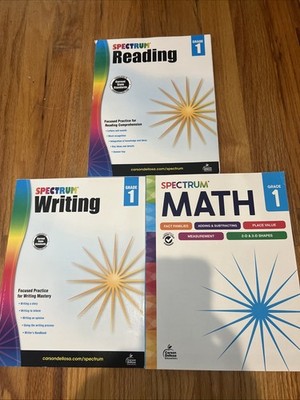 Spectrum Math, Writing And Reading Grade 1 Paperback Books Homeschooling NEW!